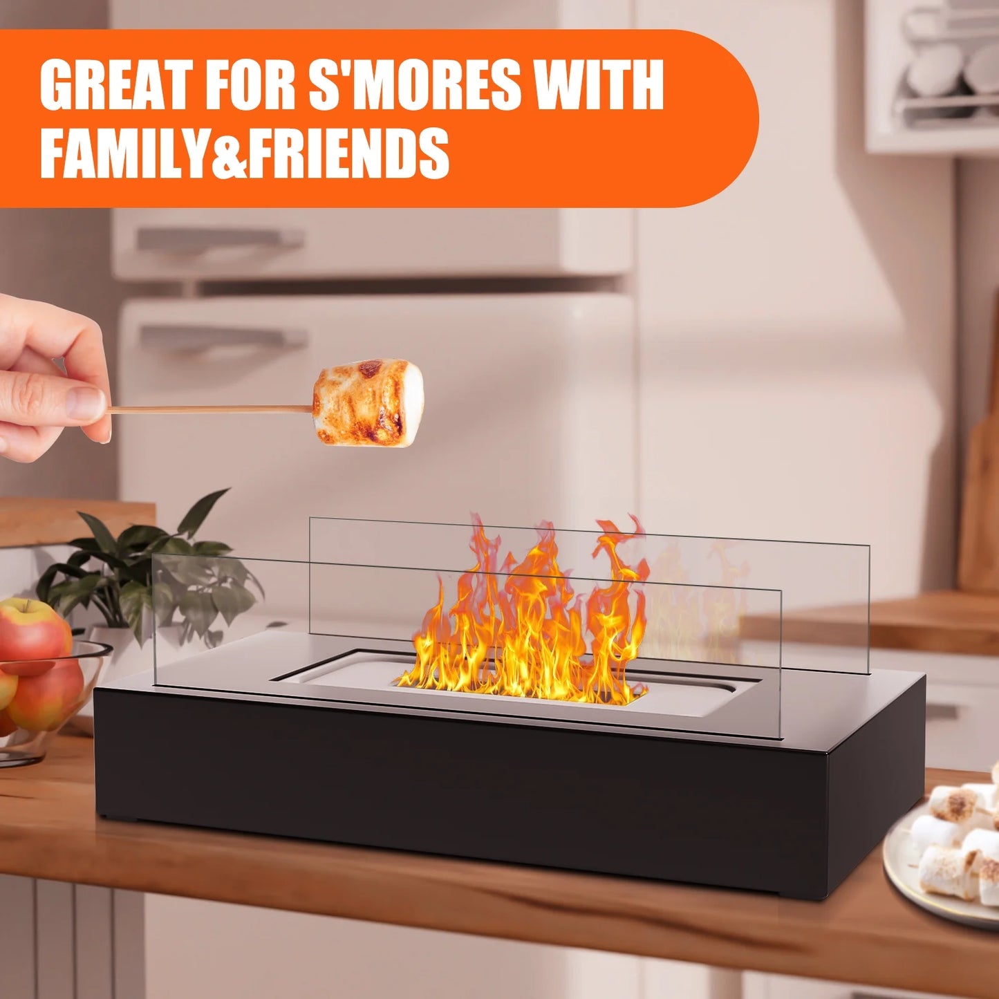 Tabletop Fire Pit Portable Indoor&Outdoor, Table Top Fire Pit, Tabletop Ventless Fireplace Christmas Gifts for Women