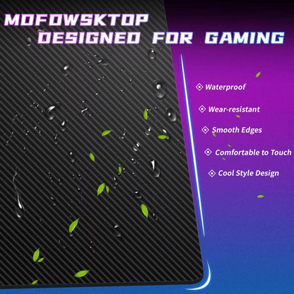 47 Inch Z-Shaped Gaming Desk, PC Computer Table Home Office Desk Ergonomic Gamer Workstation with Headphone Hook, Blue