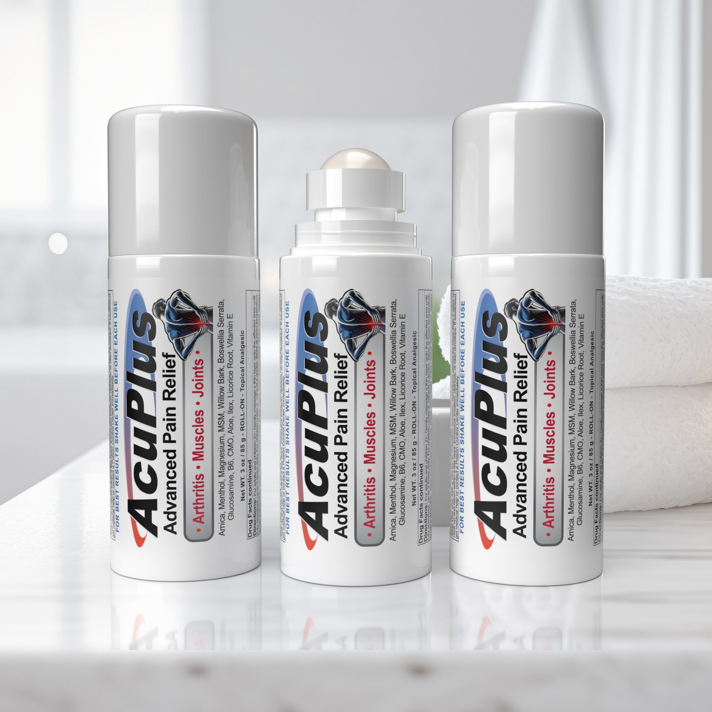 AcuPlus 3 oz Roll-On 3-Pack — Home, Car & Travel Set