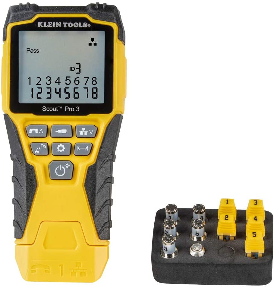VDV501-851 Cable Tester Kit with Scout Pro 3 for Ethernet / Data, Coax / Video and Phone Cables, 5 Locator Remotes