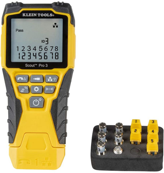 VDV501-851 Cable Tester Kit with Scout Pro 3 for Ethernet / Data, Coax / Video and Phone Cables, 5 Locator Remotes