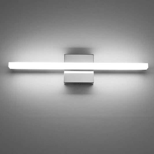 24 Inch Vanity Lights above Mirror Modern Gentle Lighting Bar for Bathroom, LED Lámparas Para Baño Sobre Espejo Modernas Chrome Long Restroom Lamp Fixtures for Makeup Daylight 6000K