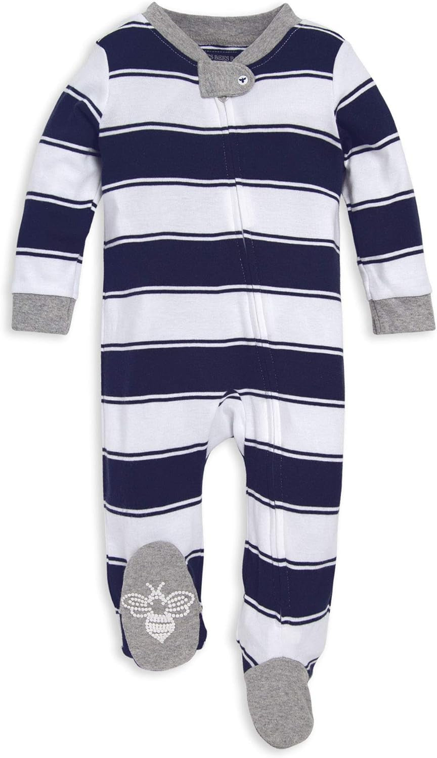 Boys Sleep and Play Pjs, 100% Organic Cotton One-Piece Zip Front Romper Jumpsuit Pajamas