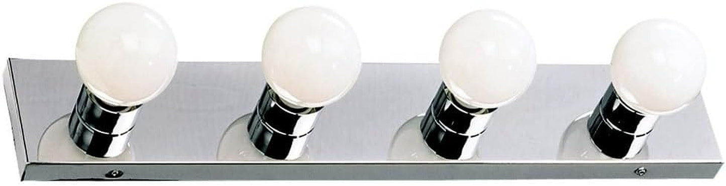 500892 4-Light Vanity Strip Light Contemporary Dimmable for Bathroom, Bedroom, Makeup Vanity, Polished Chrome