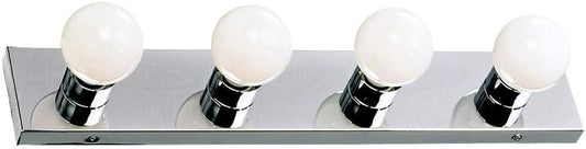 500892 4-Light Vanity Strip Light Contemporary Dimmable for Bathroom, Bedroom, Makeup Vanity, Polished Chrome