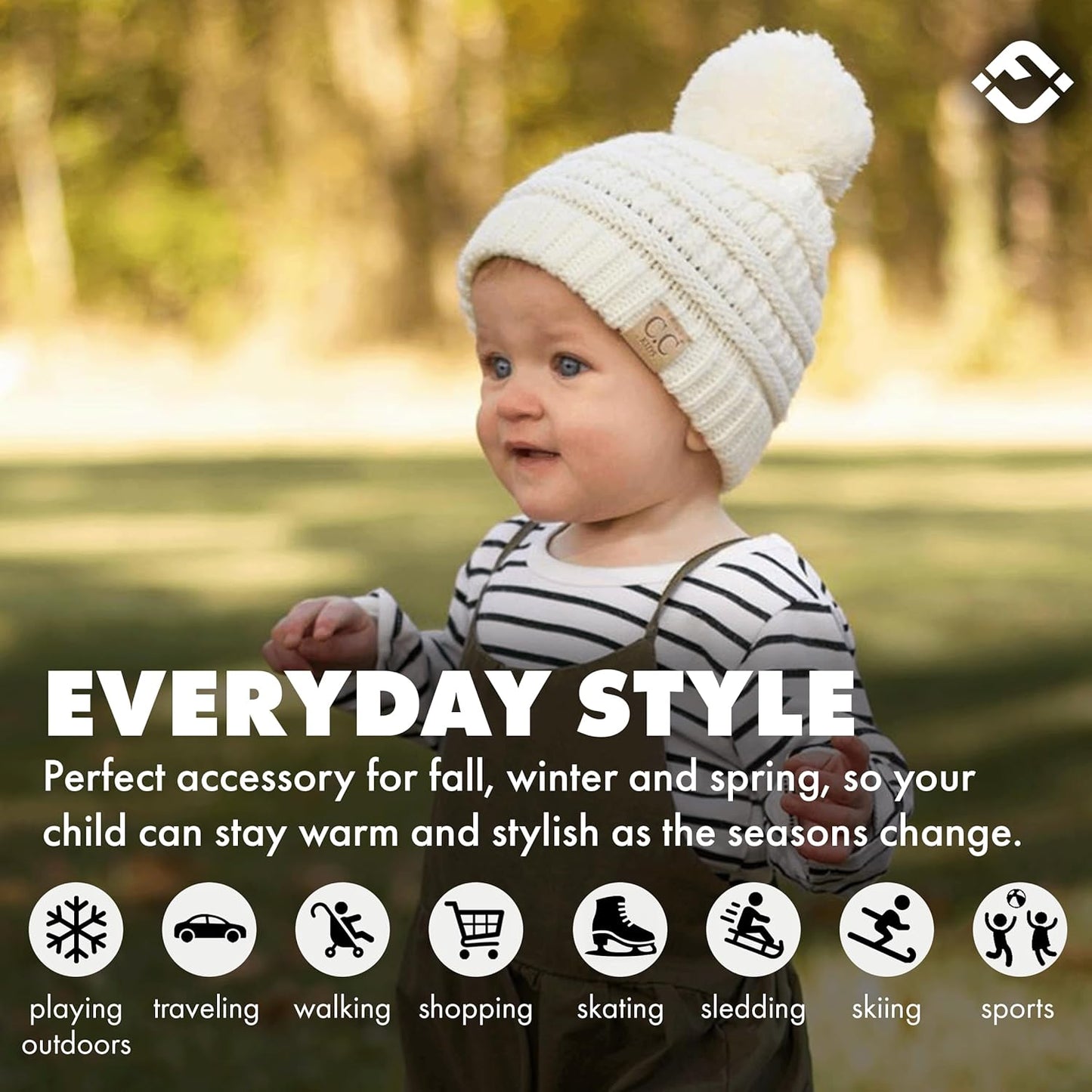 Toddler Pom Beanie – Kids Winter Hat for Ages 1–4, Baby Boy & Girl Knit Beanies, Warm Cozy Knit Snow Hats