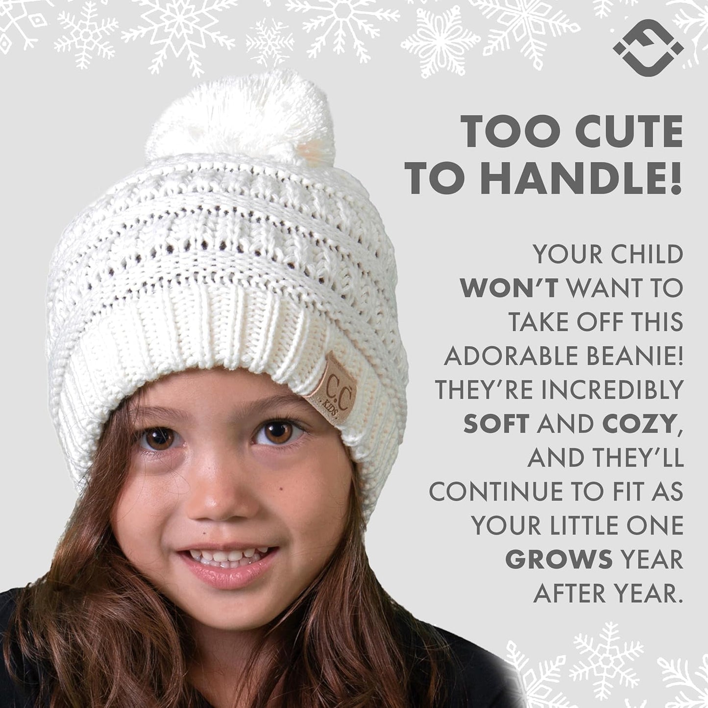 Toddler Pom Beanie – Kids Winter Hat for Ages 1–4, Baby Boy & Girl Knit Beanies, Warm Cozy Knit Snow Hats