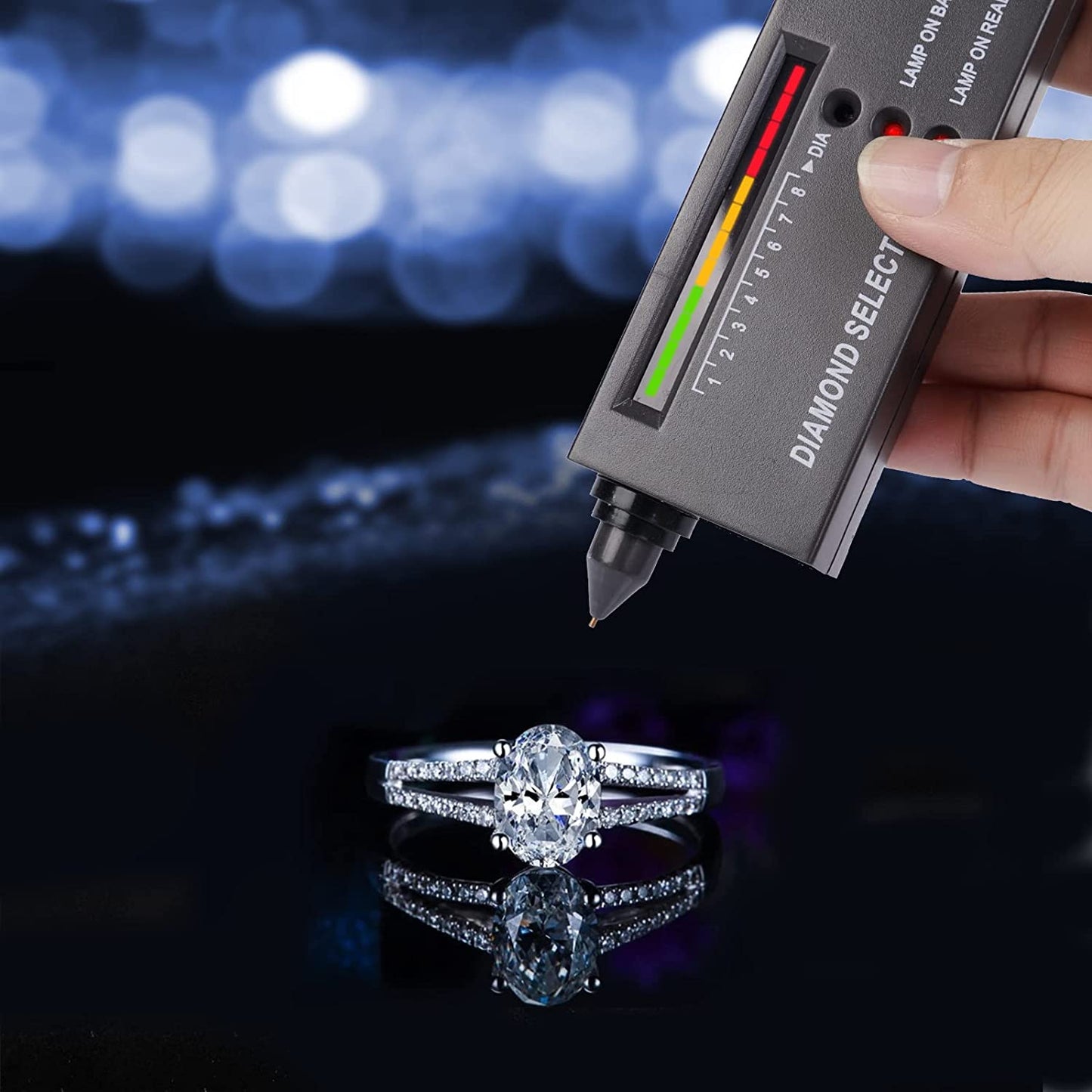 Professional Diamond Tester, Gem Tester Pen Portable Electronic Diamond Tool for Jewelry Jade Ruby Stone