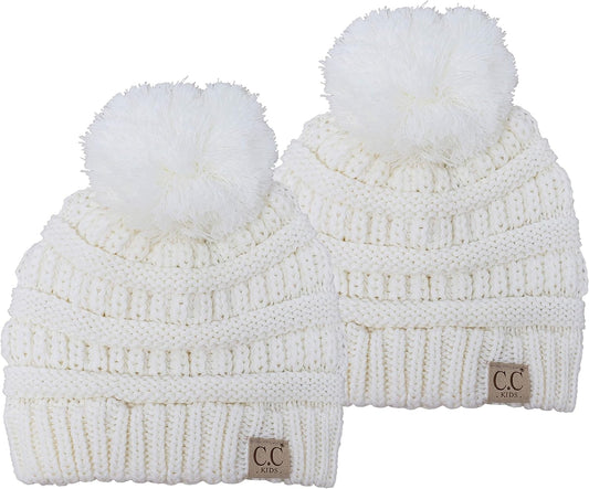 Toddler Pom Beanie – Kids Winter Hat for Ages 1–4, Baby Boy & Girl Knit Beanies, Warm Cozy Knit Snow Hats